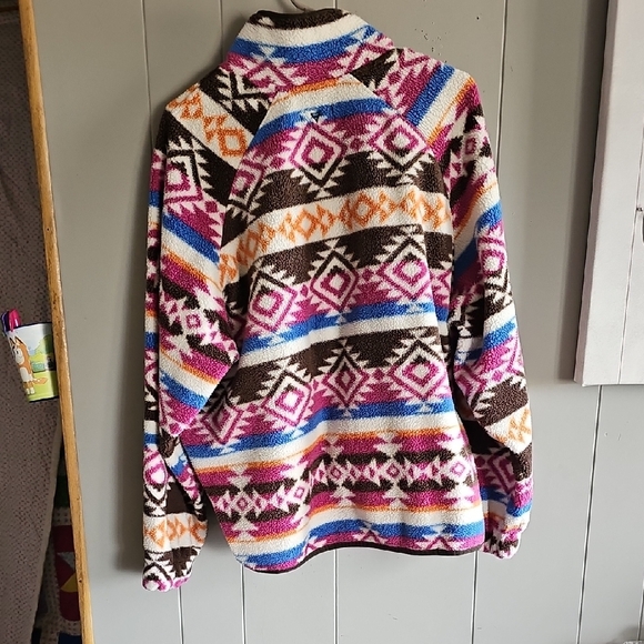 Colorful Geometric Pattern Women's Jacket - Picture 2 of 4